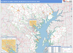 Baltimore-Columbia-Towson Metro Area Digital Map Basic Style